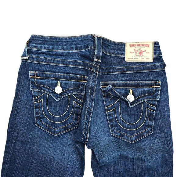 TRUE Religion Jeans Size 27 BILLY Blue - Picture 2 of 7